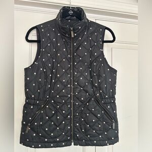 Quilted Petite Black Polka Dot Vest